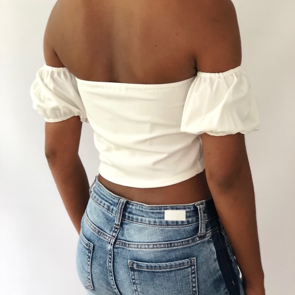 NEW BARDOT CROP TOP - Picture 2 of 4